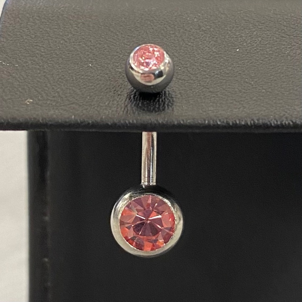 Light Pink Jewel Belly Button Ring